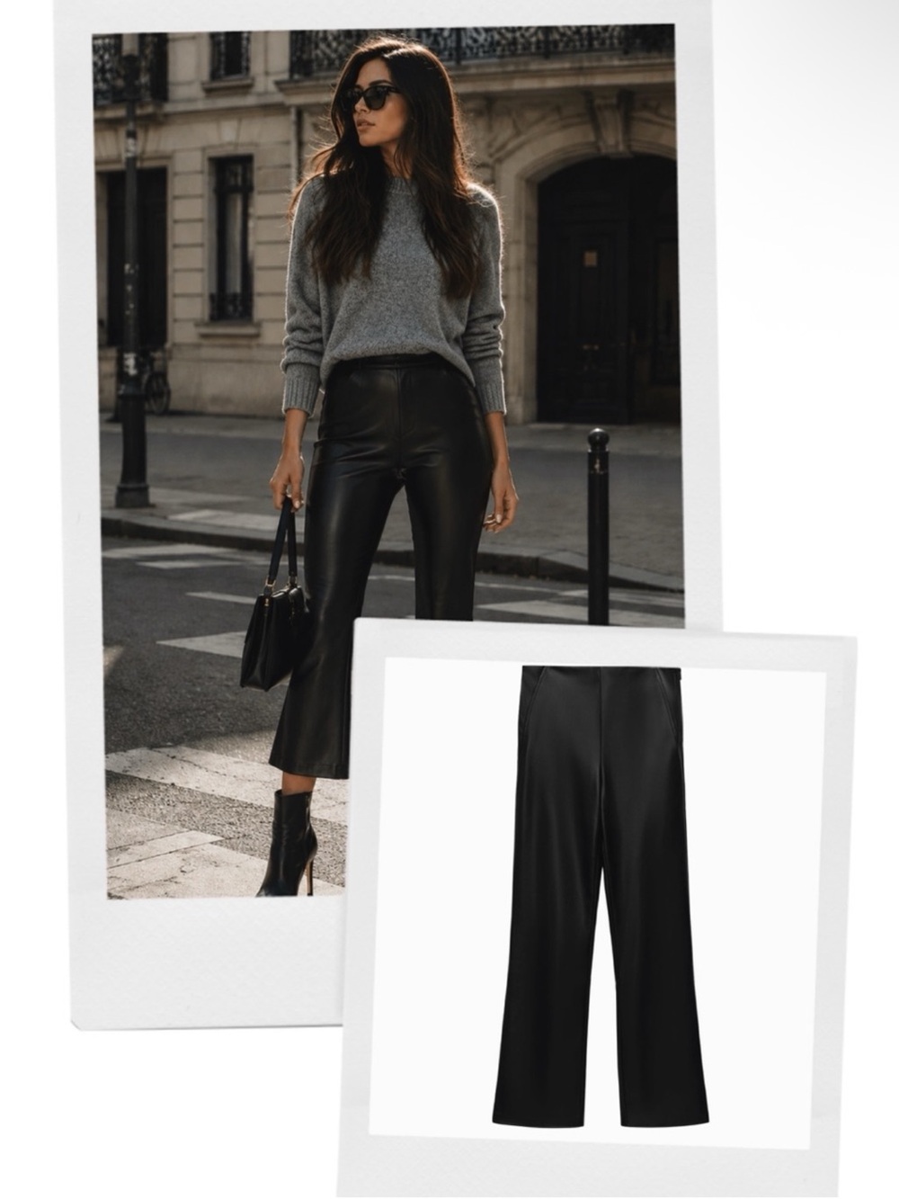 ZARA mini flare faux leather pants